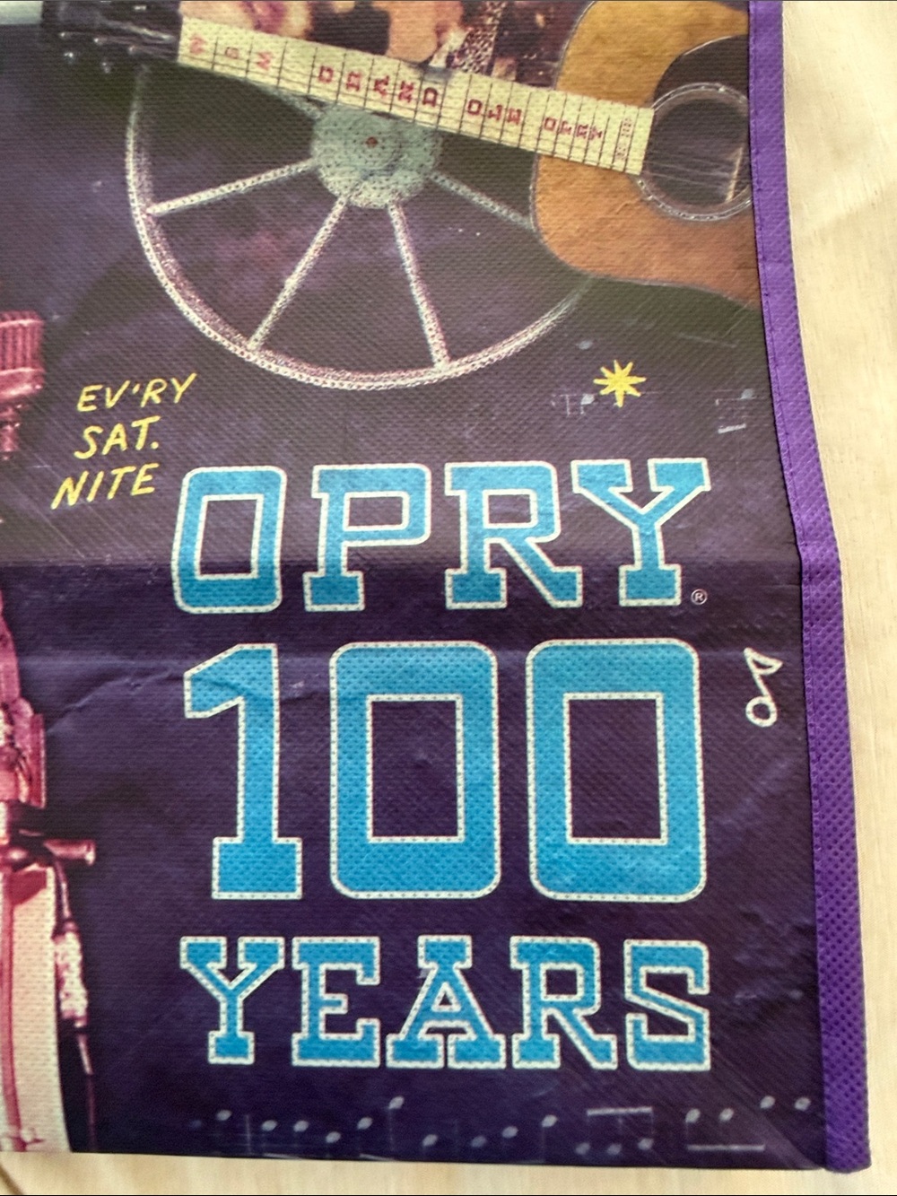 Opry 100 Years Purple Reusable Tote Bag - Picture 4 of 4
